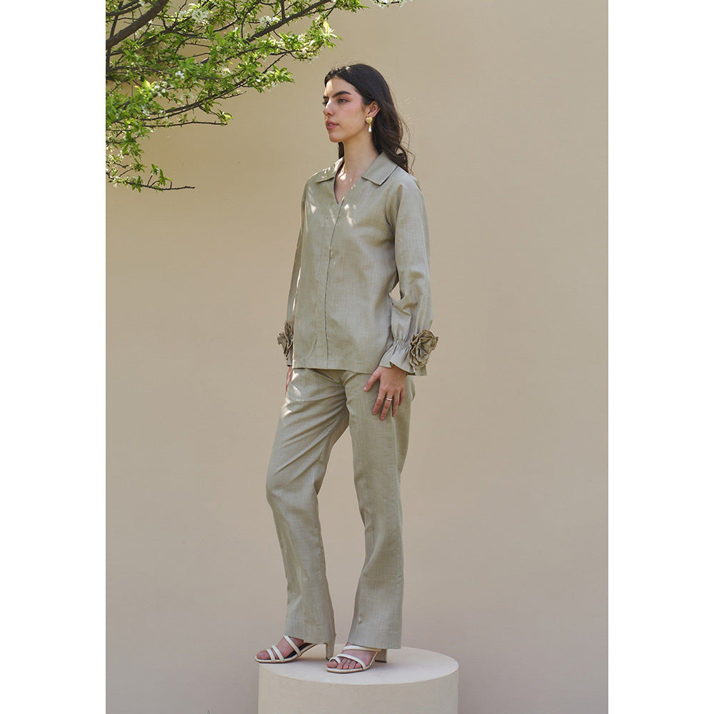 AMOSHI Camellia Co-Ord -Olive (Set of 2)