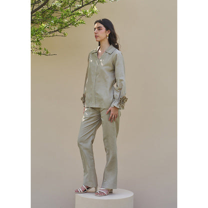 AMOSHI Camellia Co-Ord -Olive (Set of 2)