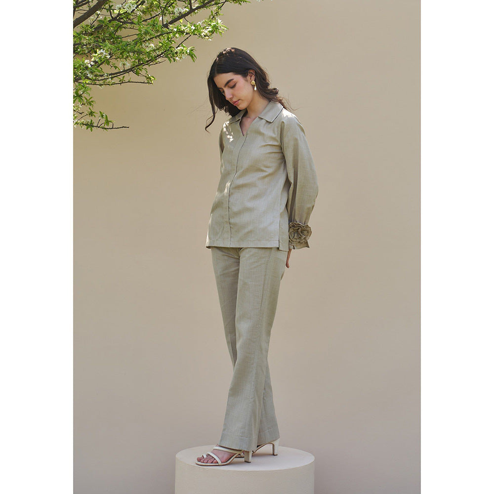 AMOSHI Camellia Co-Ord -Olive (Set of 2)
