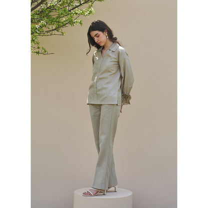 AMOSHI Camellia Co-Ord -Olive (Set of 2)