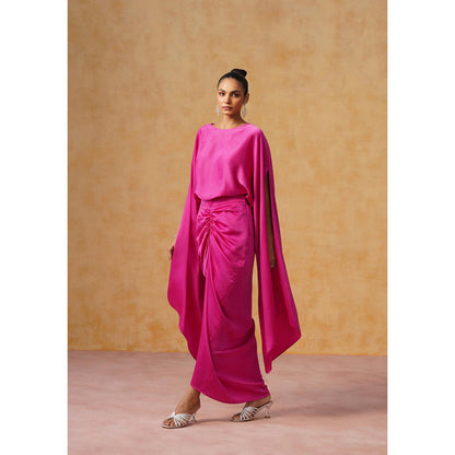 AMOSHI Dira Skirt Co-Ord Set (Fuchsia)