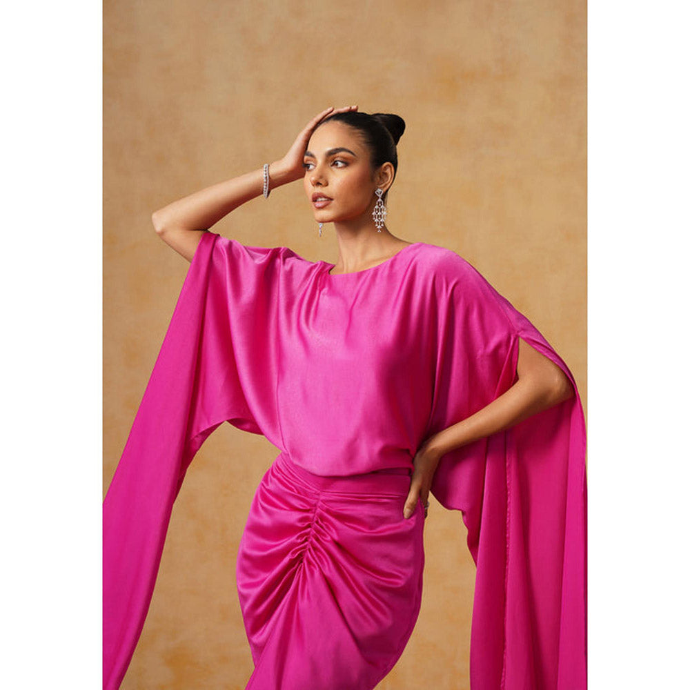 AMOSHI Dira Skirt Co-Ord Set (Fuchsia)