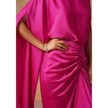 AMOSHI Dira Skirt Co-Ord Set (Fuchsia)