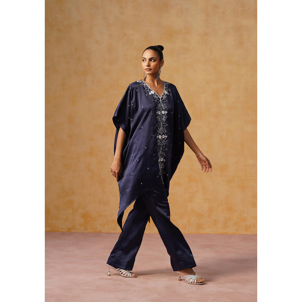 AMOSHI Mira Kaftan Co-Ord Set (Navy Blue)