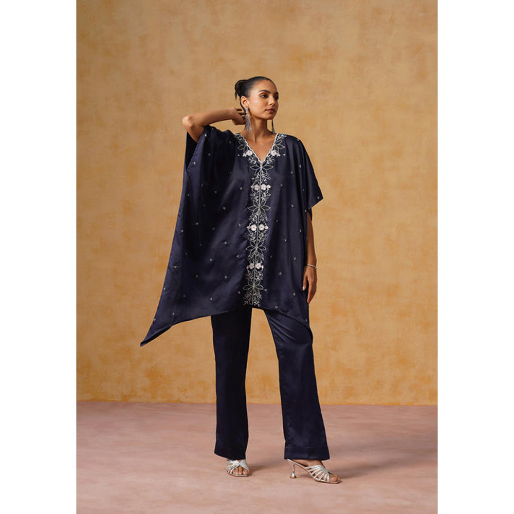 AMOSHI Mira Kaftan Co-Ord Set (Navy Blue)