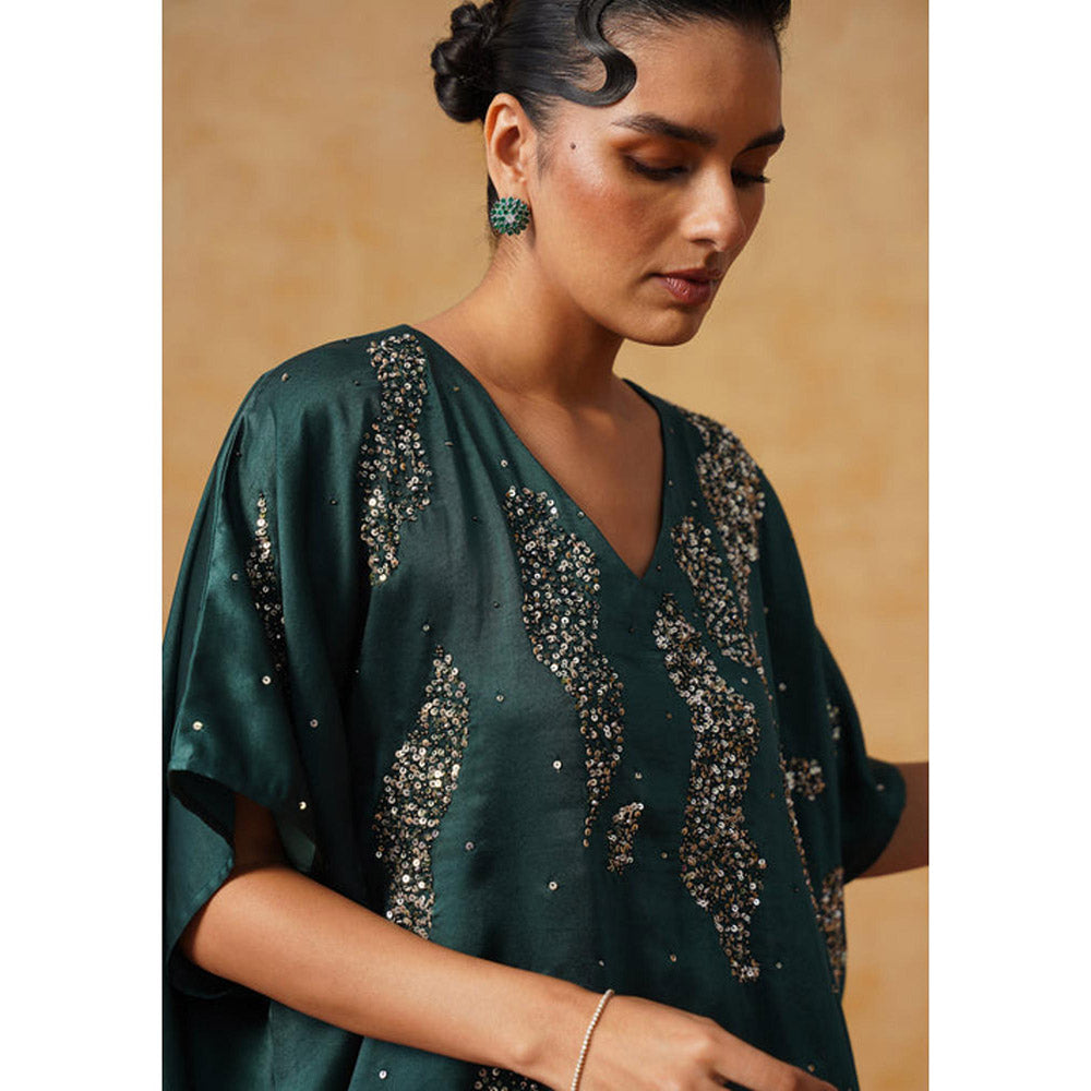 AMOSHI Tara Kaftan Co-Ord Set (Bottle Green)