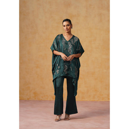 AMOSHI Tara Kaftan Co-Ord Set (Bottle Green)