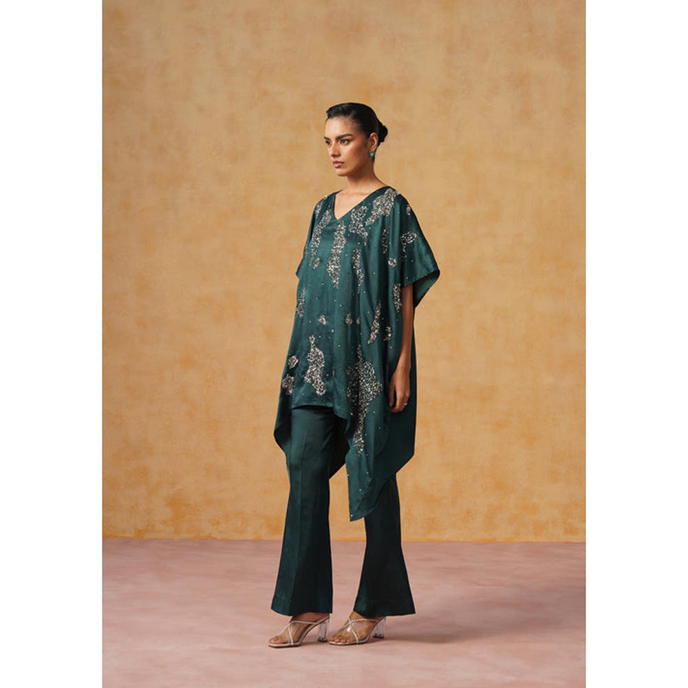 AMOSHI Tara Kaftan Co-Ord Set (Bottle Green)