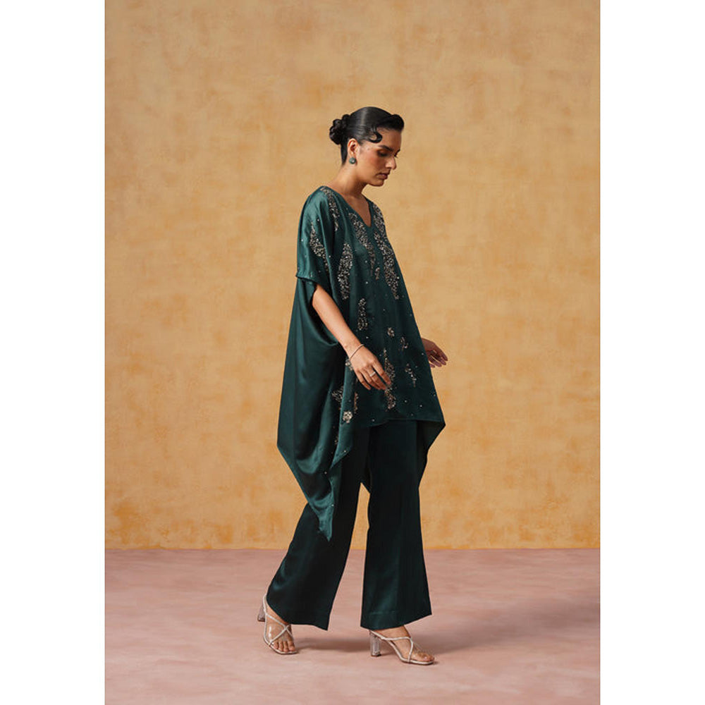 AMOSHI Tara Kaftan Co-Ord Set (Bottle Green)