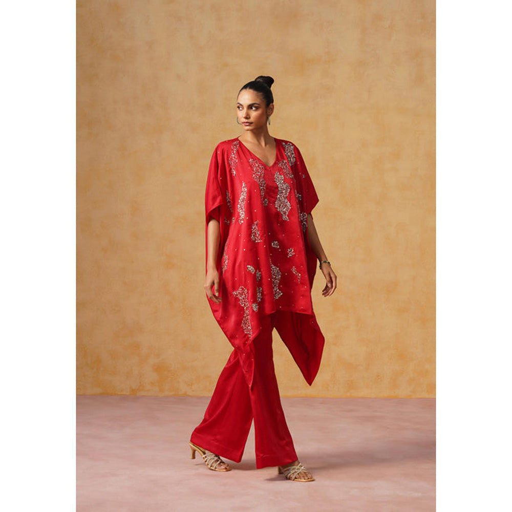 AMOSHI Tara Kaftan Co-Ord Set (Red)