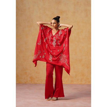 AMOSHI Tara Kaftan Co-Ord Set (Red)
