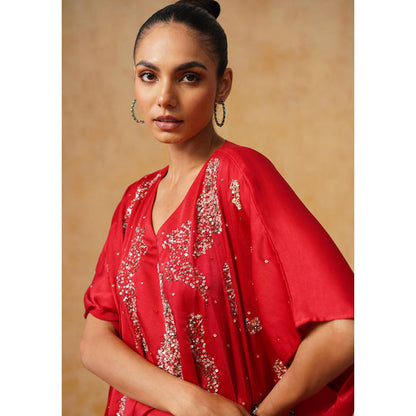 AMOSHI Tara Kaftan Co-Ord Set (Red)