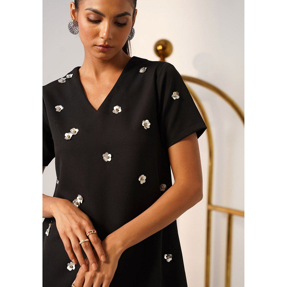 AMOSHI Women Black Polyester Mini Dress