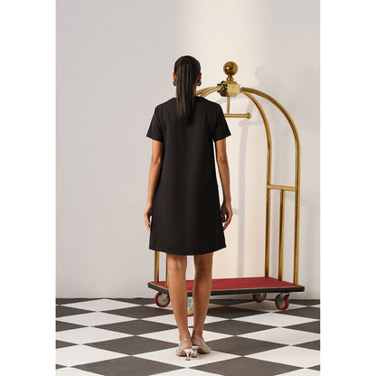 AMOSHI Women Black Polyester Mini Dress