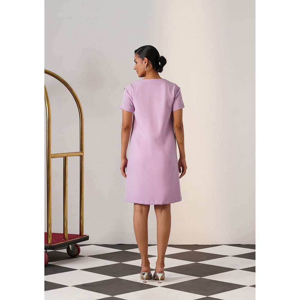 AMOSHI Women Lavender Polyester Mini Dress