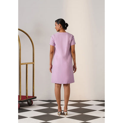 AMOSHI Women Lavender Polyester Mini Dress