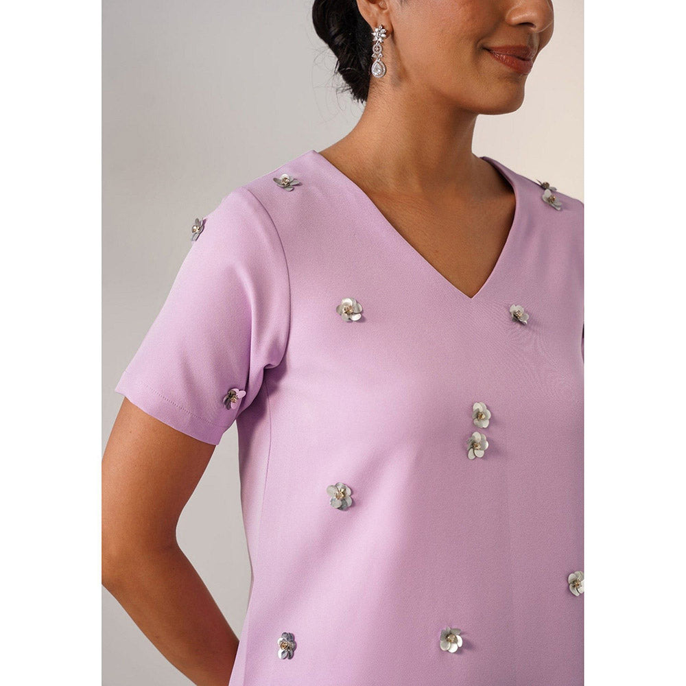 AMOSHI Women Lavender Polyester Mini Dress