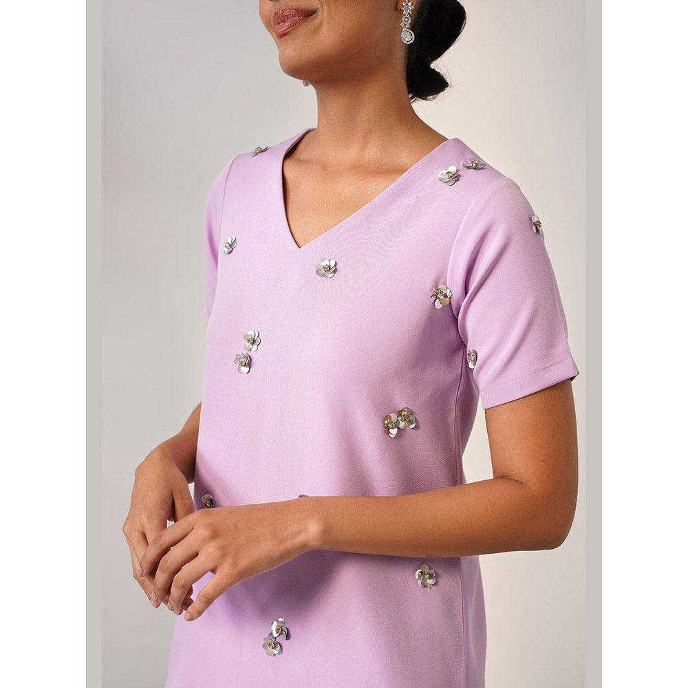 AMOSHI Women Lavender Polyester Mini Dress
