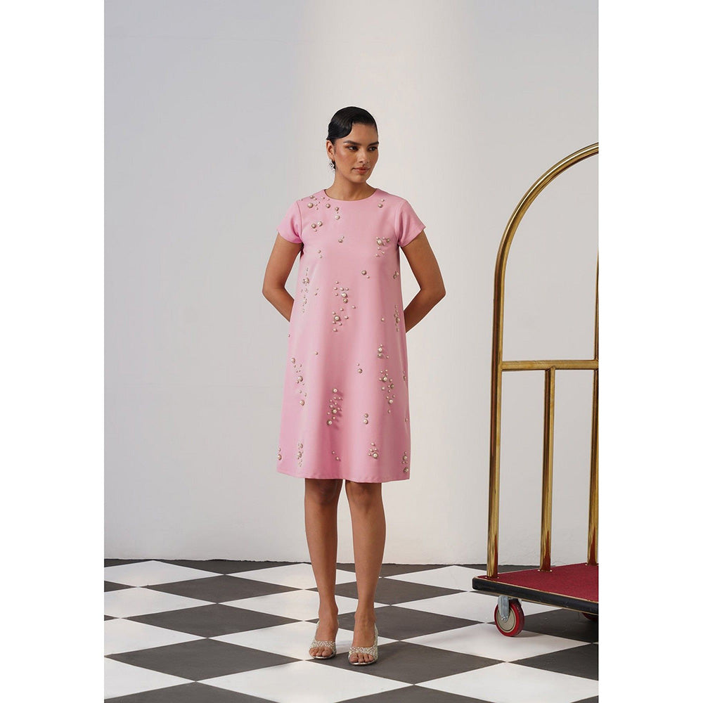 AMOSHI Women Pink Polyester Mini Dress