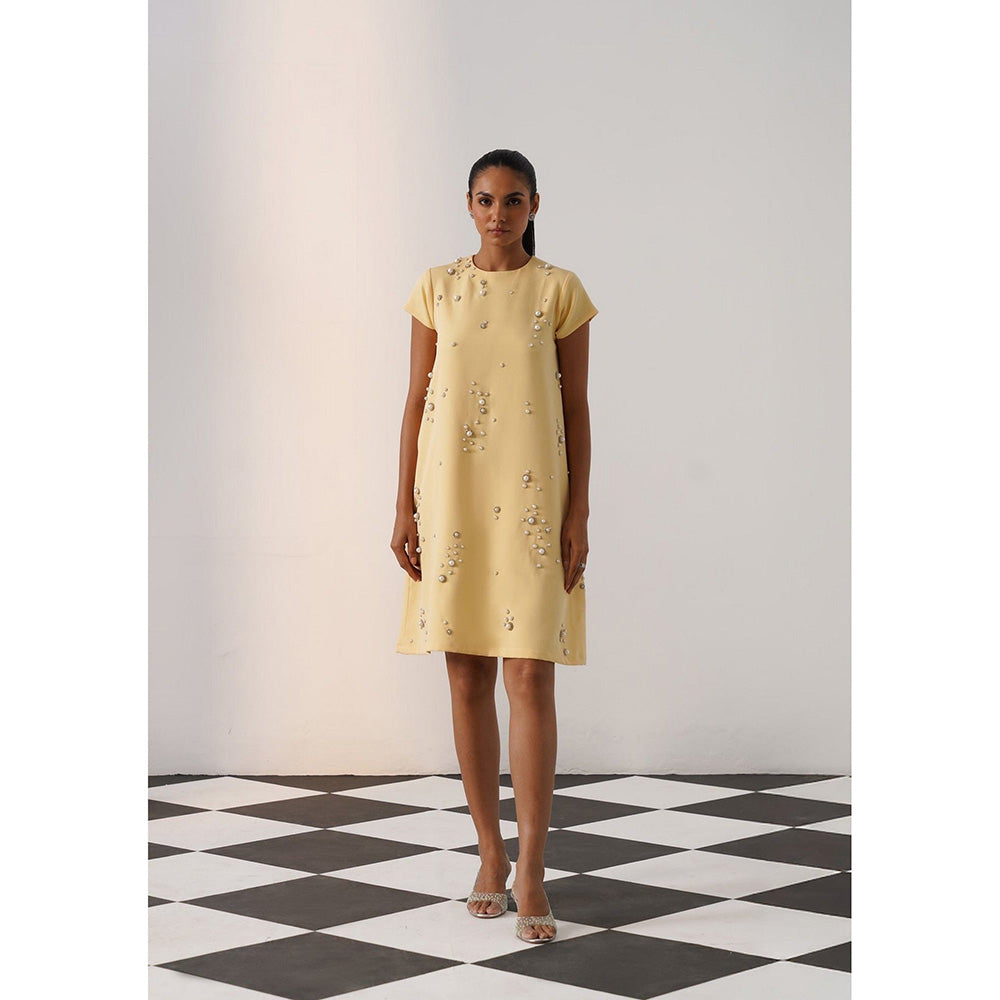 AMOSHI Women Yellow Polyester Mini Dress