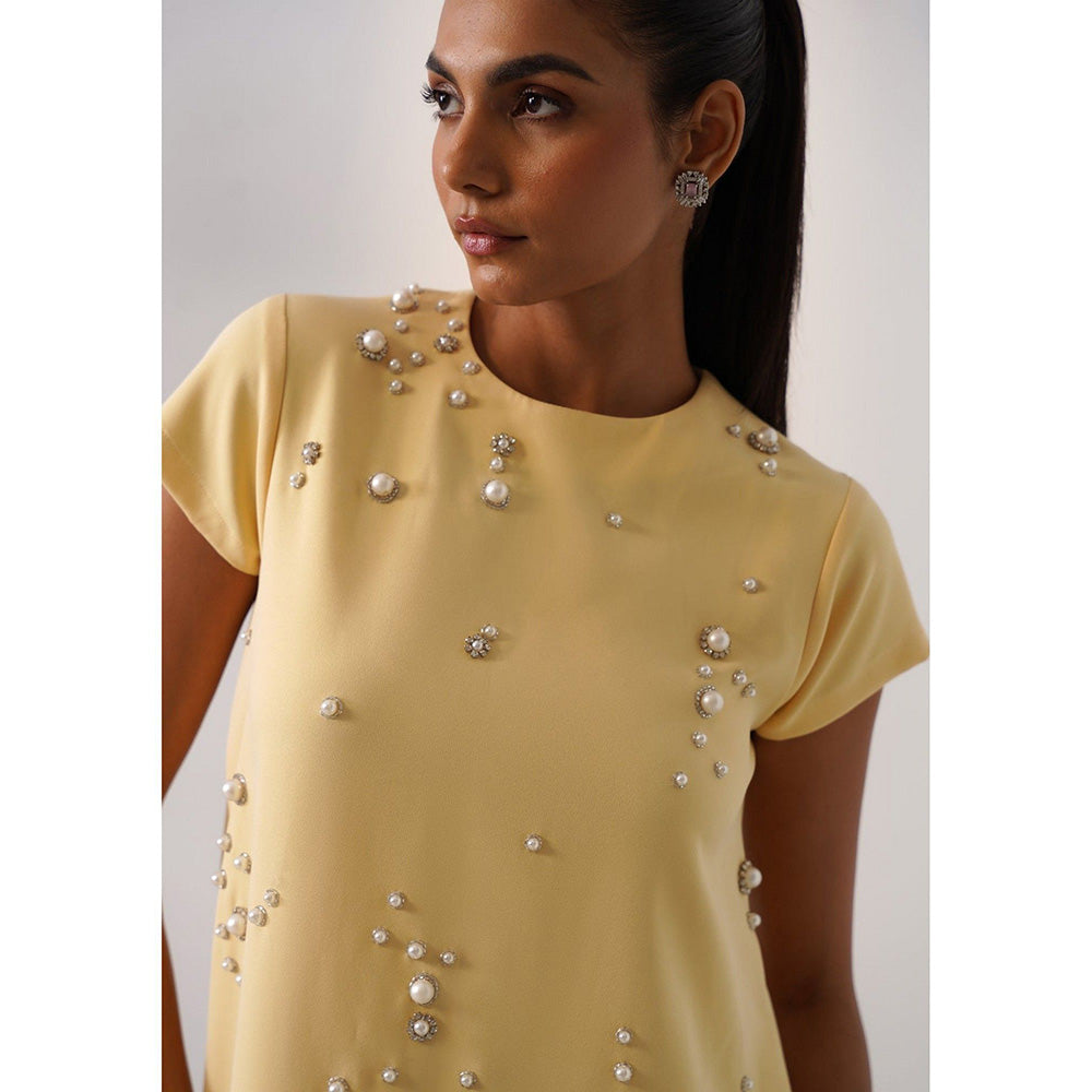 AMOSHI Women Yellow Polyester Mini Dress