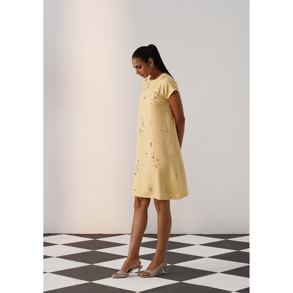 AMOSHI Women Yellow Polyester Mini Dress