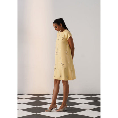 AMOSHI Women Yellow Polyester Mini Dress