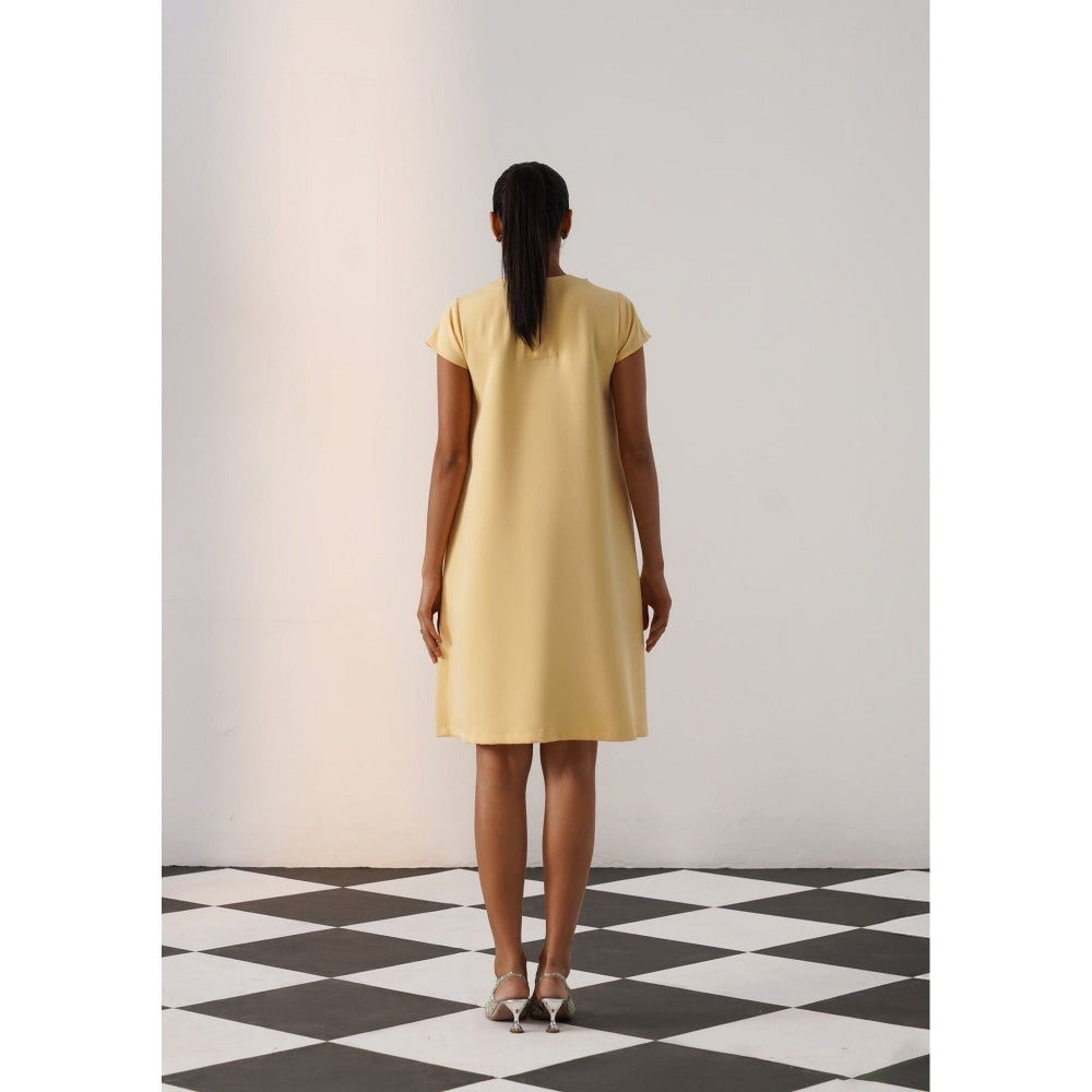 AMOSHI Women Yellow Polyester Mini Dress