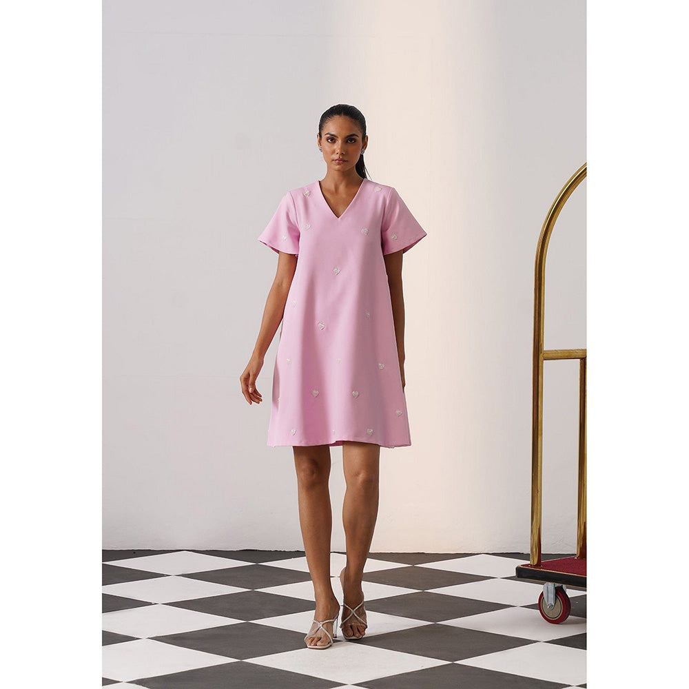 AMOSHI Women Pink Polyester Mini Dress