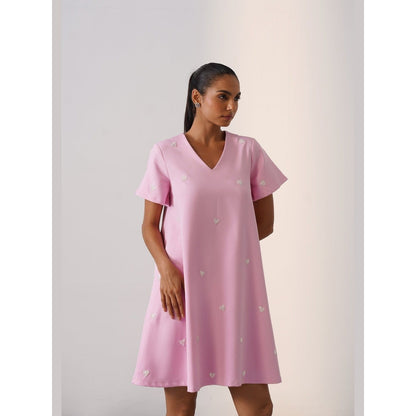 AMOSHI Women Pink Polyester Mini Dress