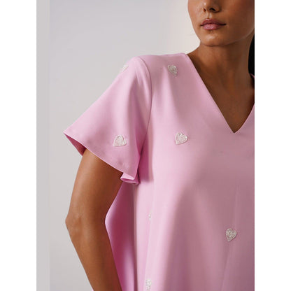 AMOSHI Women Pink Polyester Mini Dress
