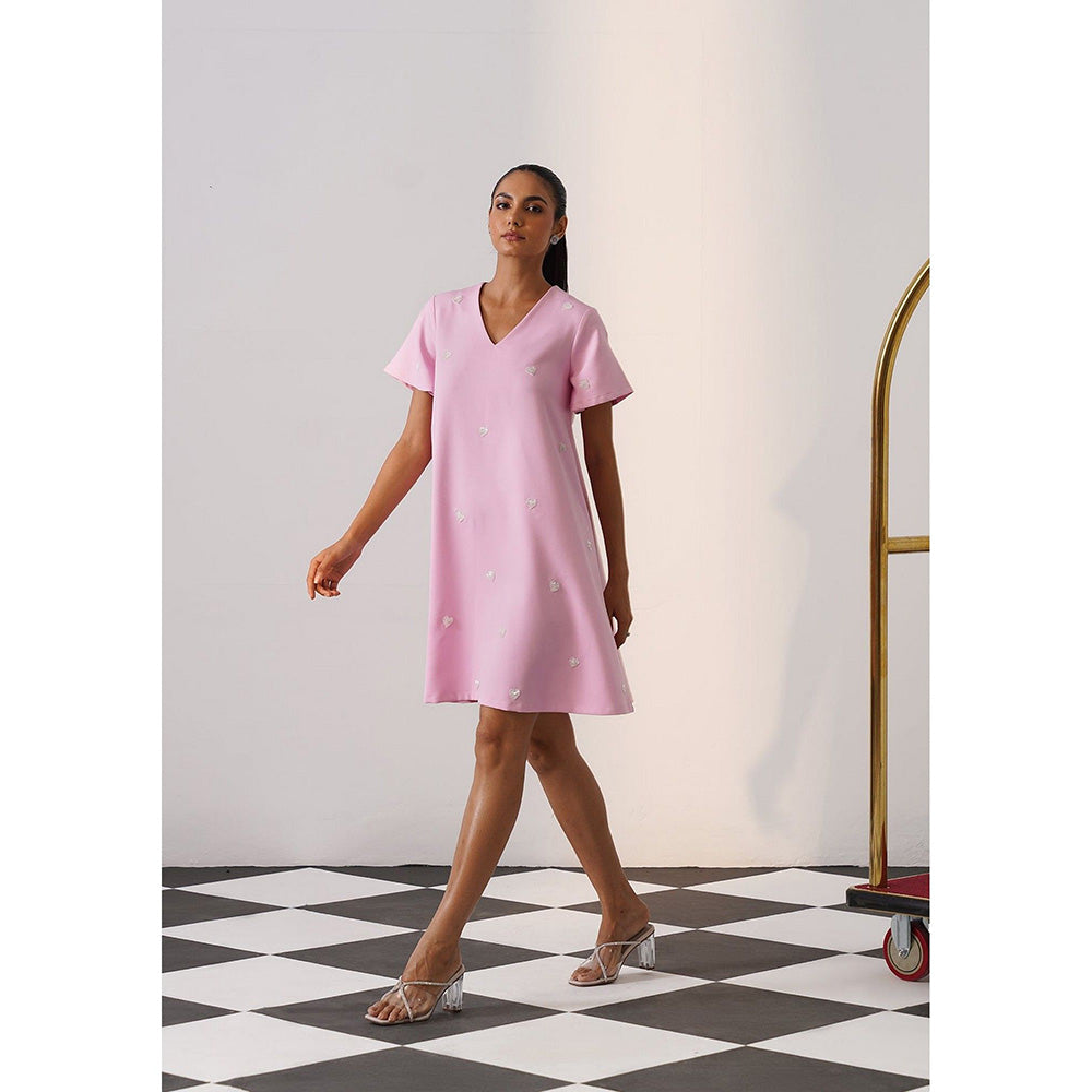 AMOSHI Women Pink Polyester Mini Dress