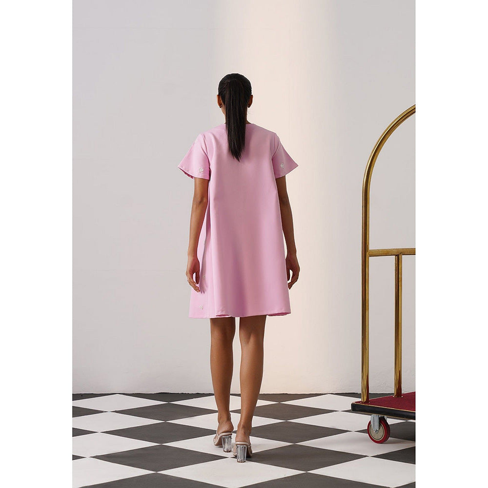 AMOSHI Women Pink Polyester Mini Dress
