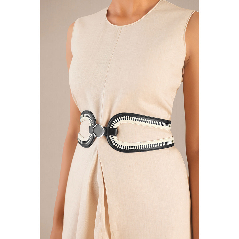 AMPM Iyad Corset Belt Black & White