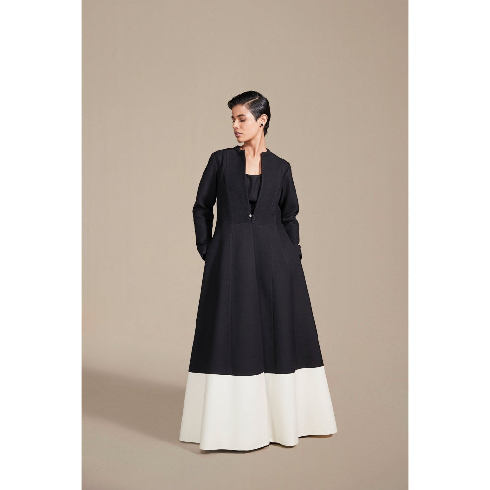 AMPM Maha Black- White Jacket with Inner & Palazzo (Set of 3)