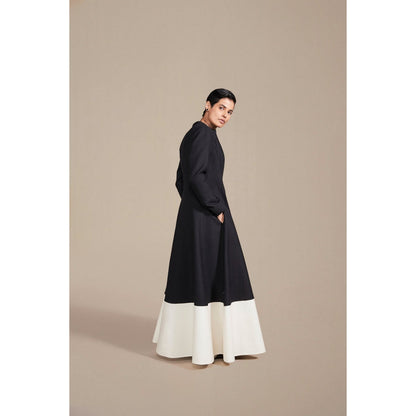 AMPM Maha Black- White Jacket with Inner & Palazzo (Set of 3)