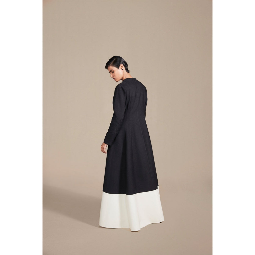 AMPM Maha Black- White Jacket with Inner & Palazzo (Set of 3)