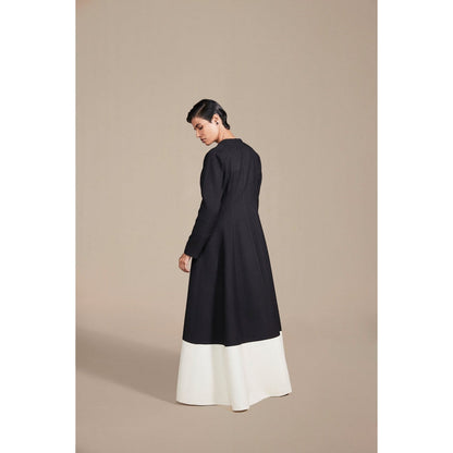 AMPM Maha Black- White Jacket with Inner & Palazzo (Set of 3)