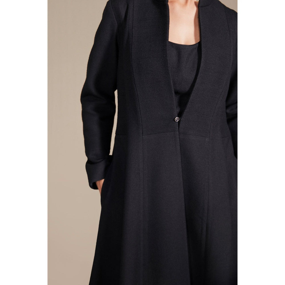 AMPM Maha Black- White Jacket with Inner & Palazzo (Set of 3)