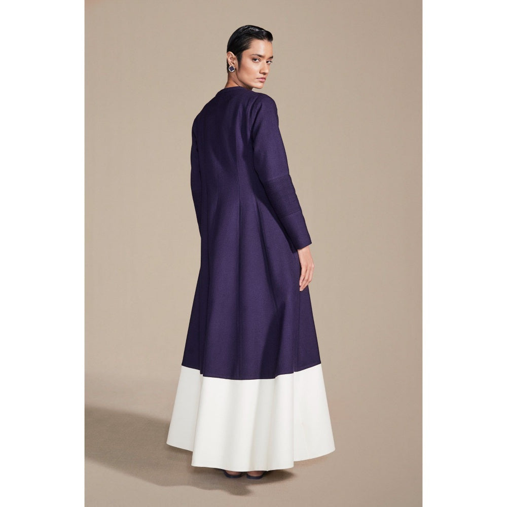 AMPM Maha Deep Purple- White Jacket with Inner & Palazzo (Set of 3)