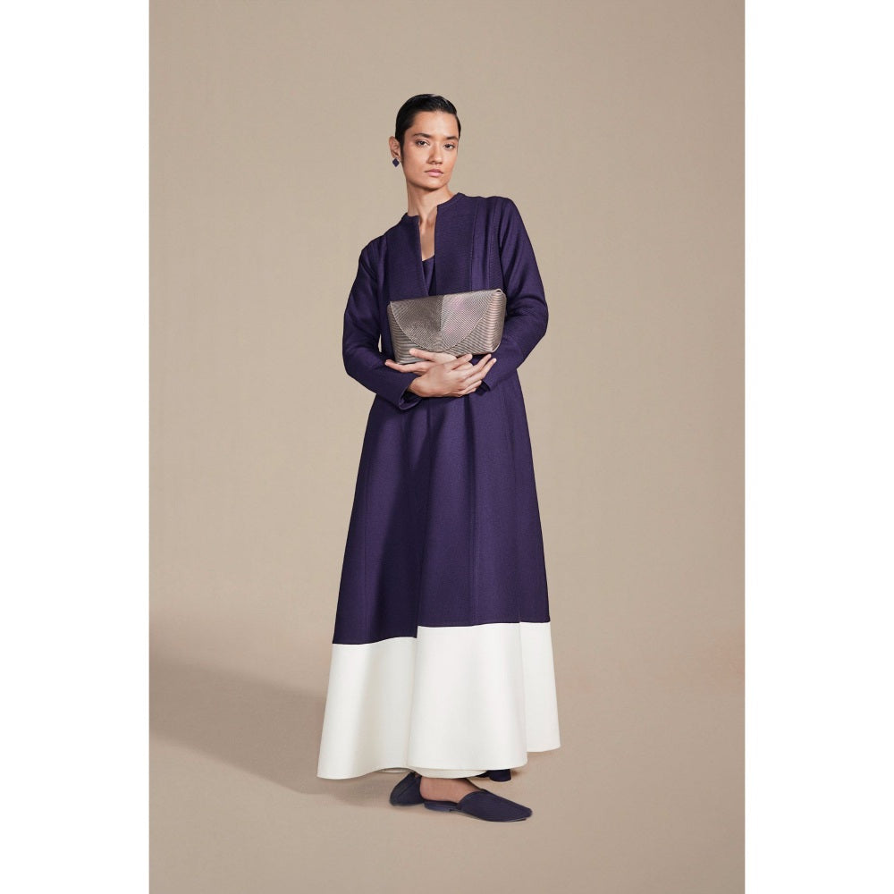 AMPM Maha Deep Purple- White Jacket with Inner & Palazzo (Set of 3)