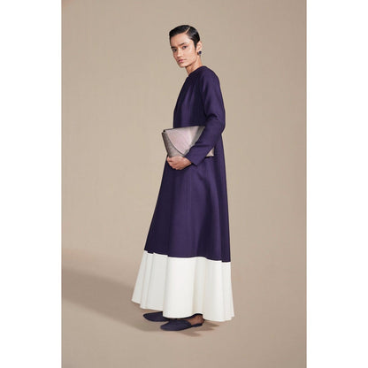 AMPM Maha Deep Purple- White Jacket with Inner & Palazzo (Set of 3)
