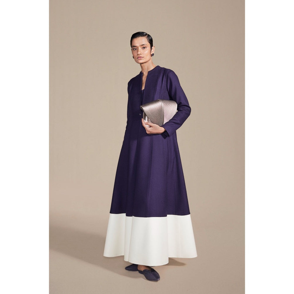 AMPM Maha Deep Purple- White Jacket with Inner & Palazzo (Set of 3)