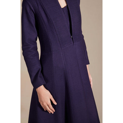 AMPM Maha Deep Purple- White Jacket with Inner & Palazzo (Set of 3)