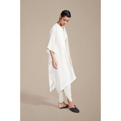 AMPM Adarah Ivory Cape with Inner & Dhoti Co-Ord (Set of 3)