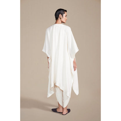AMPM Adarah Ivory Cape with Inner & Dhoti Co-Ord (Set of 3)