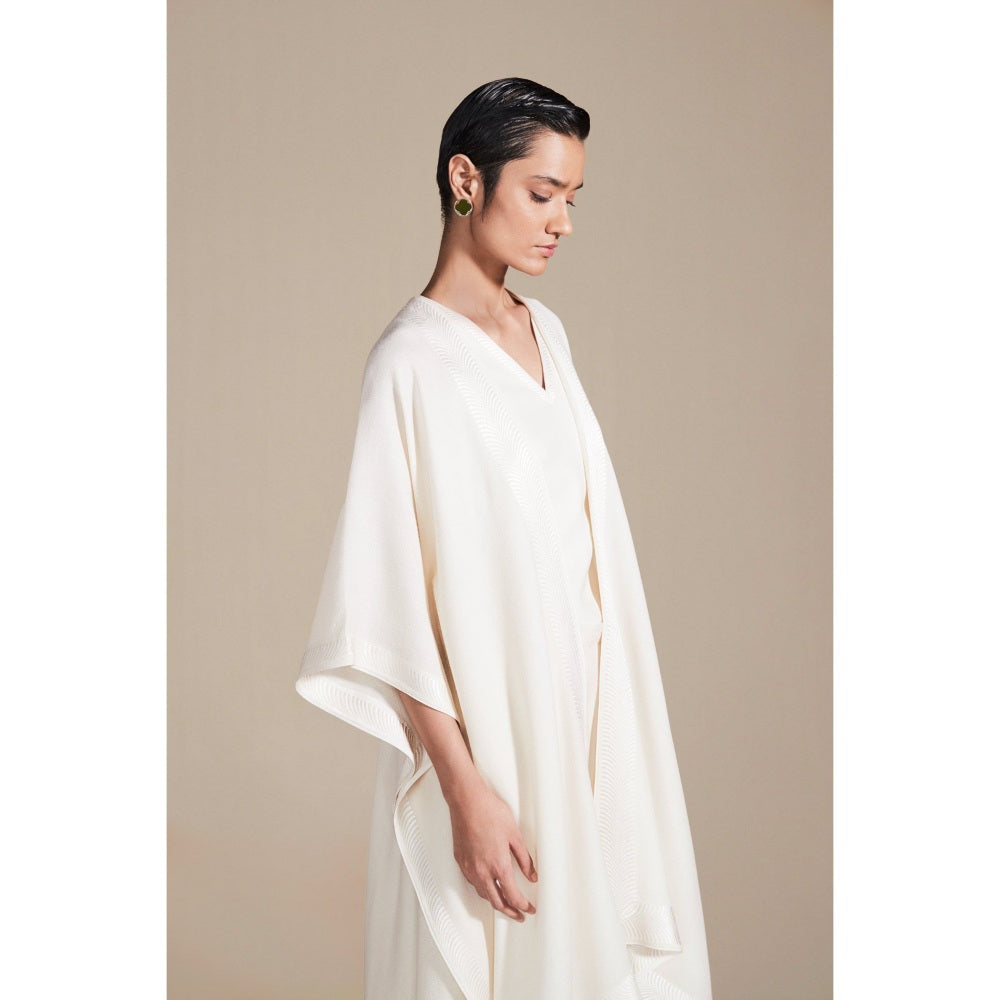 AMPM Adarah Ivory Cape with Inner & Dhoti Co-Ord (Set of 3)