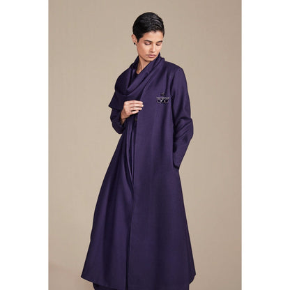 AMPM Keisha Deep Purple Jacket with Brooch (Set of 2)