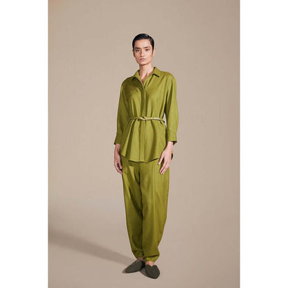 AMPM Ashia Shirt Co-Ord - Olive (Set of 3)