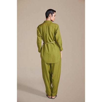 AMPM Ashia Shirt Co-Ord - Olive (Set of 3)